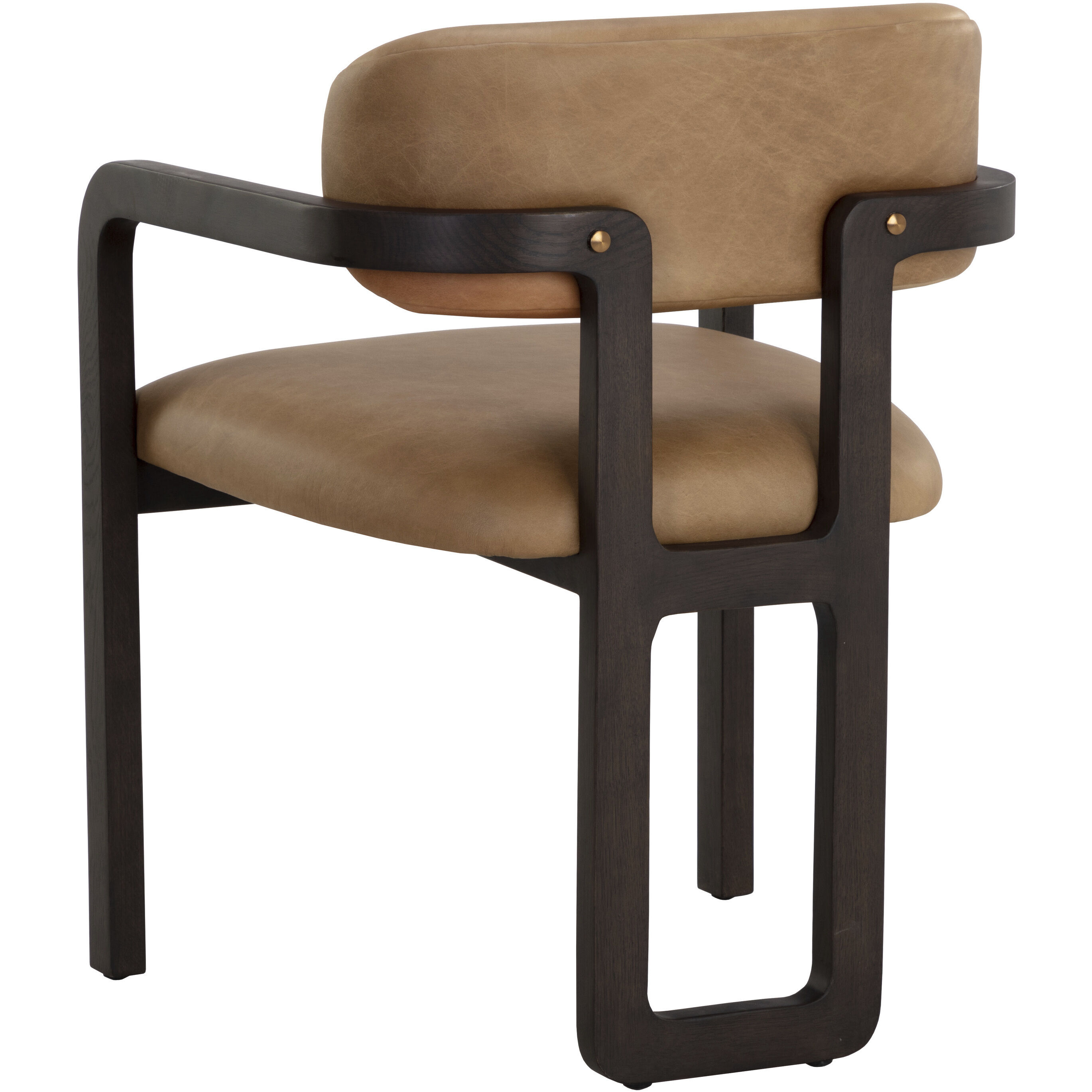 Madrone Brown / Ludlow Sesame Leather Dining Armchair